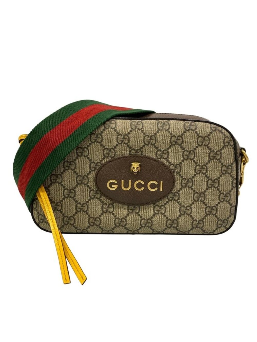 Gucci Shoulder Bag Ophidia Small Beige Dark Brown Leather